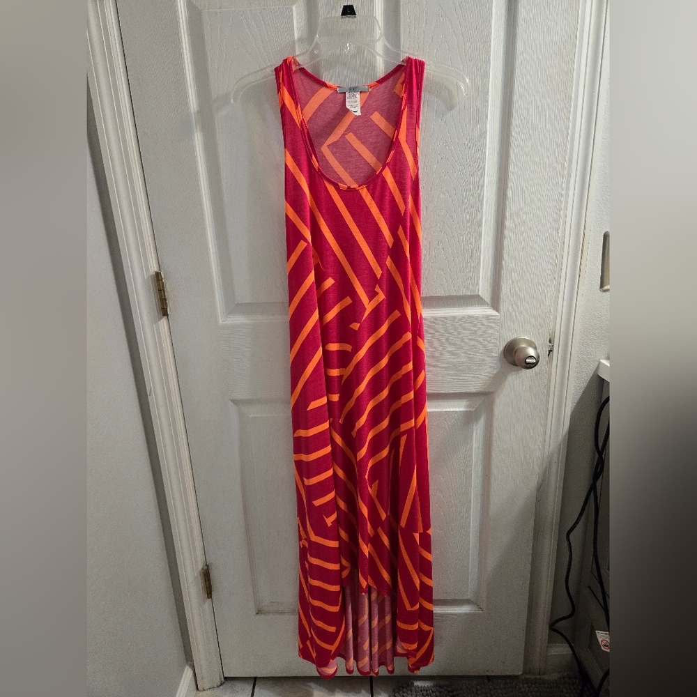 Nouvida Pink Summer High-low Maxi Dress Size Medium